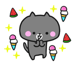 Black cat to appeal to for summer sticker #11369636