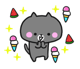 Black cat to appeal to for summer sticker #11369636