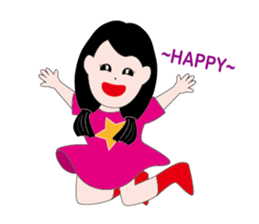 A little girl loves pink sticker #11370344