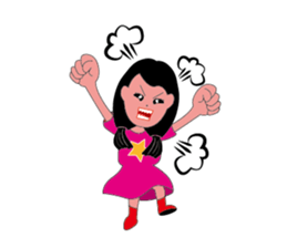 A little girl loves pink sticker #11370352