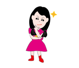 A little girl loves pink sticker #11370353