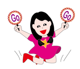 A little girl loves pink sticker #11370356