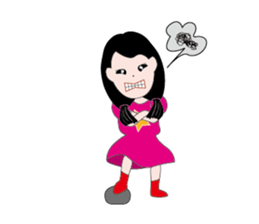 A little girl loves pink sticker #11370357