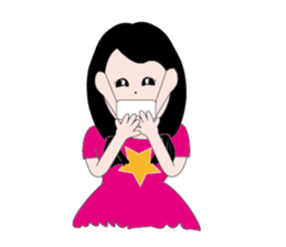 A little girl loves pink sticker #11370359