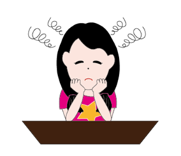 A little girl loves pink sticker #11370361