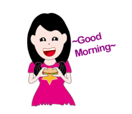 A little girl loves pink sticker #11370362