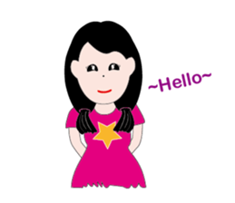 A little girl loves pink sticker #11370363