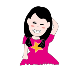 A little girl loves pink sticker #11370364