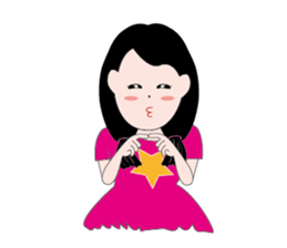 A little girl loves pink sticker #11370365