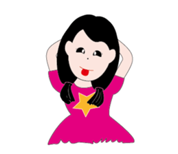 A little girl loves pink sticker #11370367