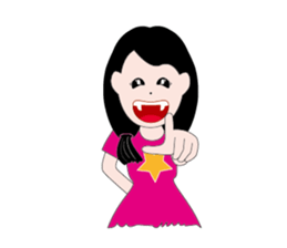 A little girl loves pink sticker #11370369