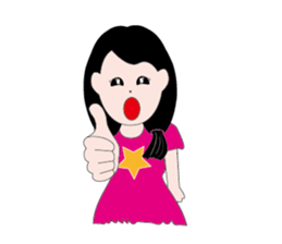 A little girl loves pink sticker #11370373