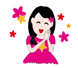 A little girl loves pink sticker #11370374