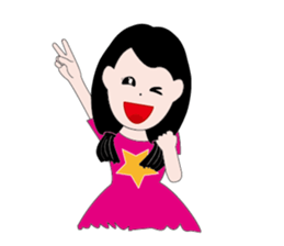 A little girl loves pink sticker #11370378