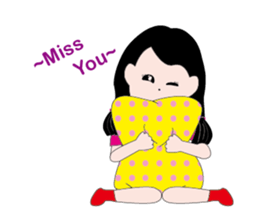 A little girl loves pink sticker #11370379