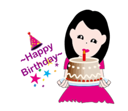 A little girl loves pink sticker #11370382