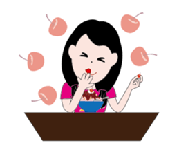 A little girl loves pink sticker #11370383