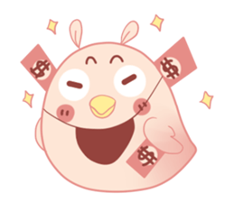 Happy Pink Bird sticker #11372070