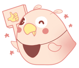 Happy Pink Bird sticker #11372085