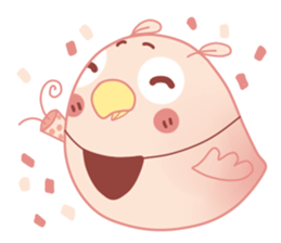 Happy Pink Bird sticker #11372098