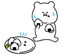 Rice balls and white bear sticker #11372318