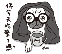 Mr.Pug , Stop nagging 2 (Chinese) sticker #11374340