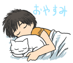 Cat and lady sticker #11374545