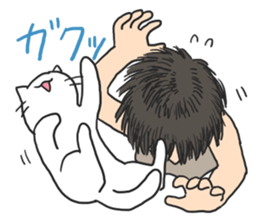 Cat and lady sticker #11374550