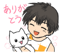 Cat and lady sticker #11374551