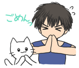 Cat and lady sticker #11374552