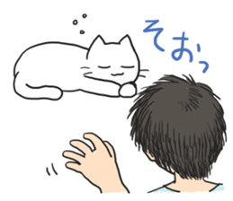 Cat and lady sticker #11374554