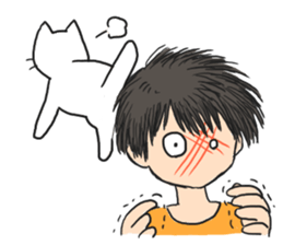 Cat and lady sticker #11374556