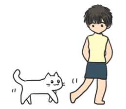 Cat and lady sticker #11374558