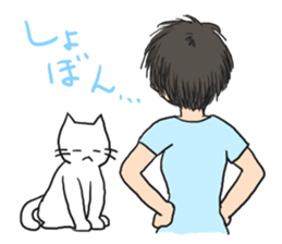 Cat and lady sticker #11374559