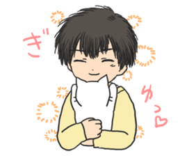 Cat and lady sticker #11374563