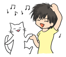 Cat and lady sticker #11374568