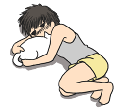 Cat and lady sticker #11374569