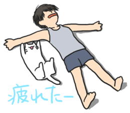 Cat and lady sticker #11374574