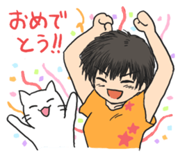 Cat and lady sticker #11374575