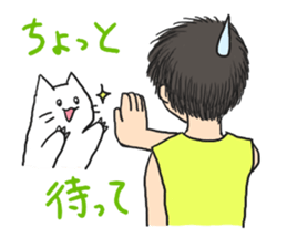 Cat and lady sticker #11374576