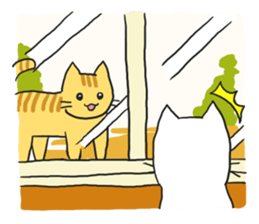 Cat and lady sticker #11374577