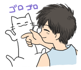 Cat and lady sticker #11374579