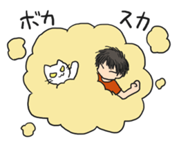 Cat and lady sticker #11374582