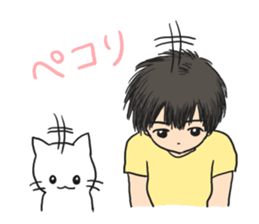 Cat and lady sticker #11374583