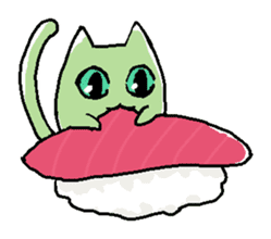 Wasabi cat and cat friends sticker #11376441