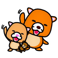 Adult bear and children bear