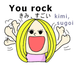 English and Japanese stickers sticker #11377296