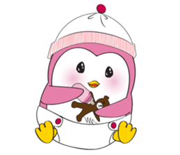 Mama Penguin is interest with cute baby sticker #11379027