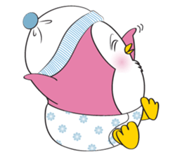 Mama Penguin is interest with cute baby sticker #11379031