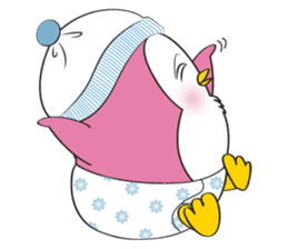 Mama Penguin is interest with cute baby sticker #11379031